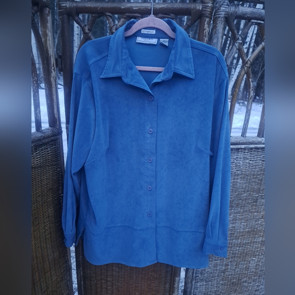 Vintage Passports Stretch Blue Shirt 2x🐦🦋💙
